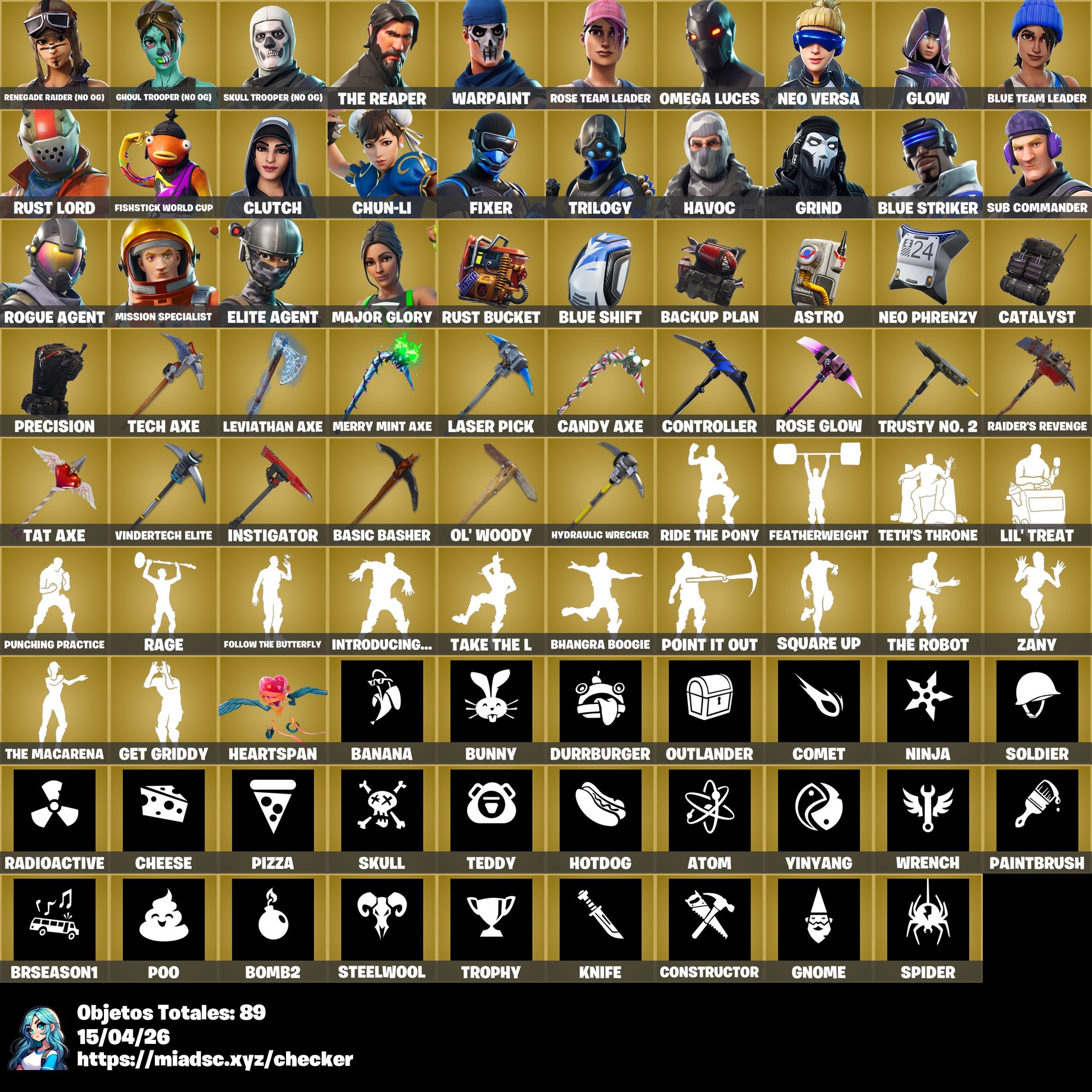 Ítems exclusivos en Mia Checker